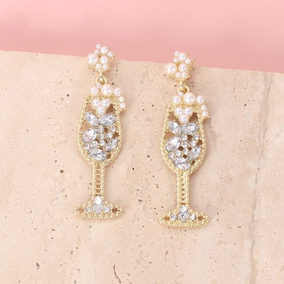 3/$35 NEW Vibrant Retro Simple Style Geometric Rhinestones Drop Earring - Picture 6 of 7